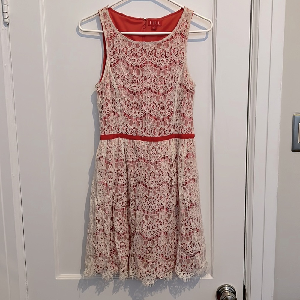 Women’s Lace White and Pink Dress